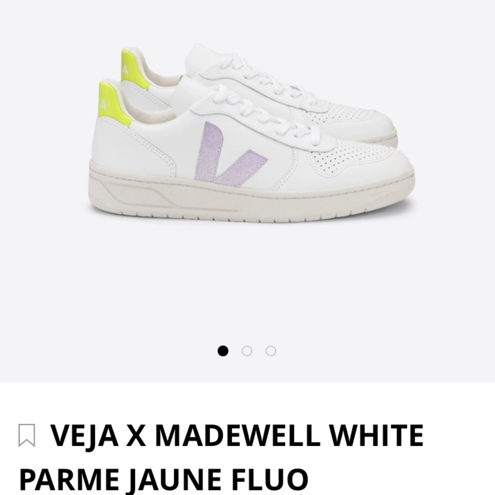 BRAND NEW! VEJA X MADEWELL WHITE PARME JAUNE FLUO